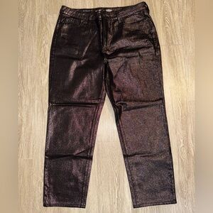 Old Navy Women's Straight Leg Jeans - Shimmering Black